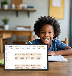 touchscreen calendar for school organization