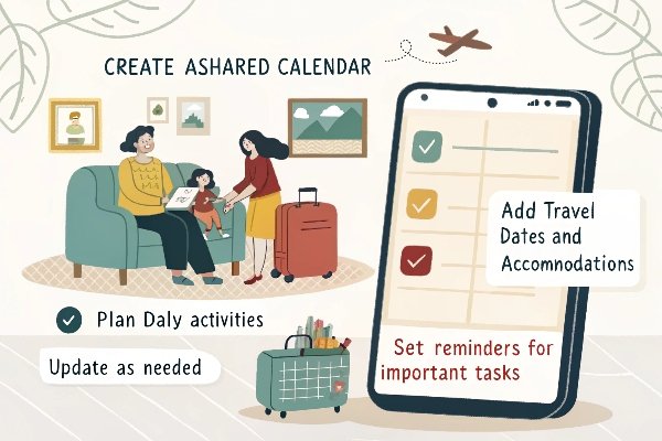 coordinating family travel plans with digital calendar
