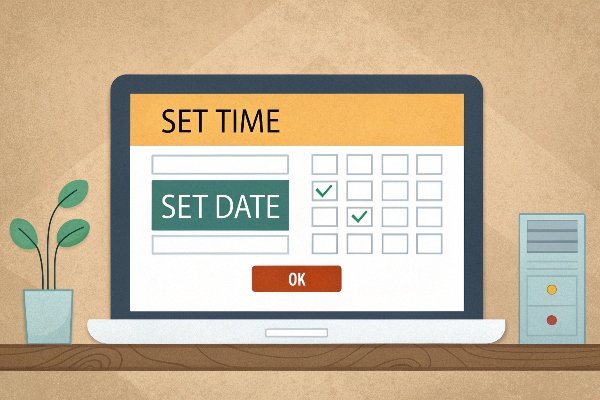 Set time and date on digital clock